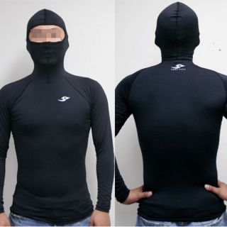 New Mens Hoodie Compression Mask Under Base Layer Sports Top Shirts 
