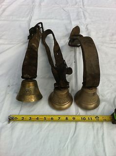 beautiful antique 4 swiss cow bells 