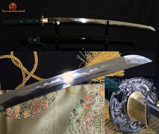HANDMADE FOLDED STEEL CLAY TEMPERED JAPANESE SAMURAI SWORD KATANA 