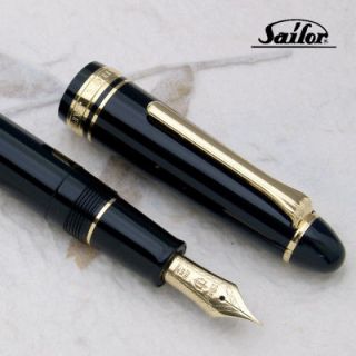 Business Style Large Sailor 1911 21kt Gold Mystery Black F Nib 