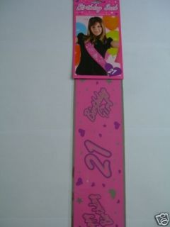 foil birthday sash pink happy 21st party girl aa from