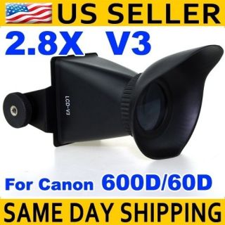 V3 LCD Viewfinder 2.8x 3 inches Magnifier Extender Hood for Canon 600D 