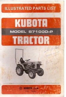 kubota model b7100d p tractor illustrated parts list time left