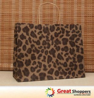 New Leopard Pattern Shop Gift Favor Paper Carry Bag Wholesale Lot x 50 
