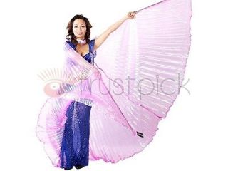 Light Purple Handmade Belly Dance Costume IsIs Wings + With Sticks US 