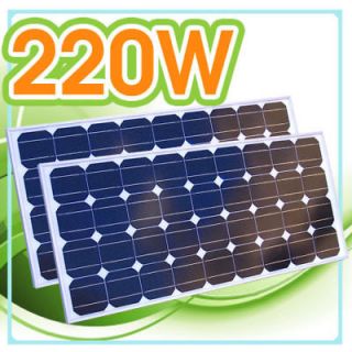 12V 220 WATT MONOCRYSTALLIN​E SOLAR PANEL V OC 21 V / V MP 17 V (2x 