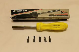 Snap On Screwdriver Magnetic Ratcheting Yellow Handle Hard To Find 