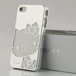 Silver Hello Kitty Mirror Chrome Ultra Slim Hard Case Cover for iPhone 
