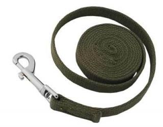   Training Dog Lead   Olive or Black   100% Cotton 6 ft to 50 ft