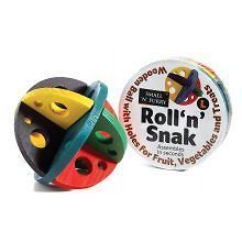 SMALL N FURRY ROLL N SNACK ~ WOODEN BALL FOR RABBITS ~ GUINEA PIGS ETC