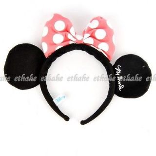Minnie Mouse Costume Cartoon Dress Up Ears Headband Polka Dots Pink 