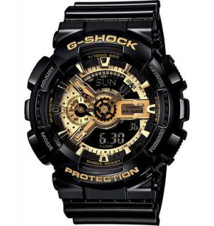 new casio g shock black gold large ga110gb 1 time