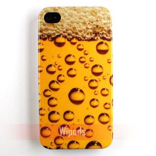 Lager Beer Bubbles Yellow Hard Back Case Cover Skin for Apple iPhone 4 