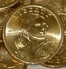 Native American Golden Dollar Sacagawea 2000 P Liberty One US Dollar 