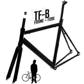 track fixie road bike frame with fork black 59cm from
