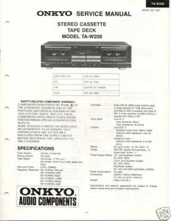 original service manual onkyo ta w200 cassette deck time left