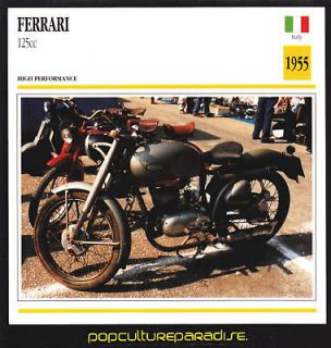 1955 ferrari 125 cc italian bike motorcycle photo card from