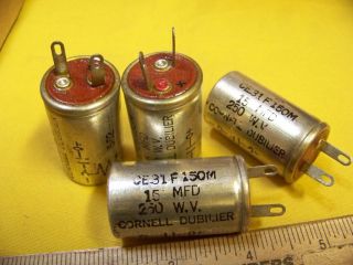 Electrolytic Capacitor 15MFD, 250V, Cornell Dubilier #CE31F150M