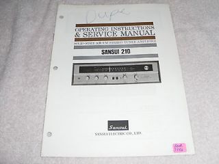 SANSUI SERVICE MANUAL # 210 AM/FM SOLID STATE STEREO TUNER AMPLIFIER