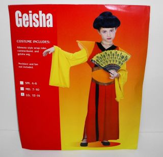 geisha girl w wig child costume large 12 14 350152
