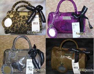 Steve Madden Dome Cosmetic Makeup Bag Mini Satchel Tote Purse Handbag 
