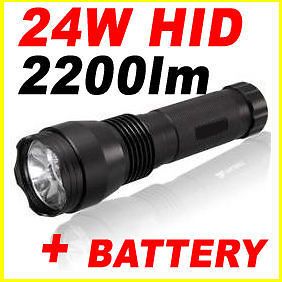 24W 2200 Lumens HID Xenon Spotlight Torch Flashlight Light So bright 