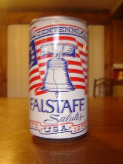Vintage Bi Centennial Falstaff Salutes 12oz. Bottom Opened Empty Beer 