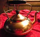 Copper Tea Pot & Lid Brass Handles Black Knob Copral Made in Portugal