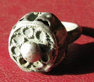 AUTHENTIC ANCIENT SILVER ISLAMIC CRUSADER RING 8 1/4 US 18.25mm 8649