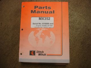 ditch witch mx352 352 parts manual time left $ 35