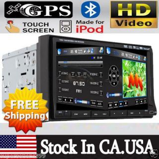 AUTO GPS 7 2 Din In Dash Car Radio DVD VCD Player IPod TV BT+MAP