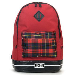  New Converse All Star Backpack Book Bag Red/ Plaid(1123U311​403