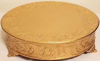 grand wedding matte gold round cake stand plateau 18in time