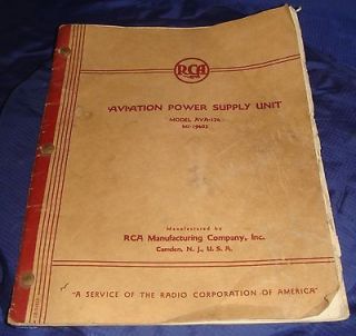 Newly listed BG353 RCA Aviation Power Supply Manual Aircraft Receivers 