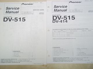 Pioneer Service Manual~DV 515/414 DVD Player~Original~Repair