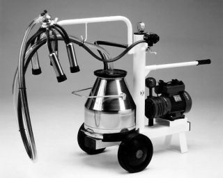 portable milking machine cow 220v stainless receiver  1623 
