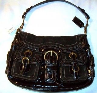 coach legacy brown patent and suede handbag nwt $ 498