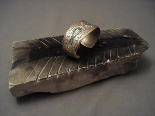 rare vintage navajo tufa cast silver bracelet and block time
