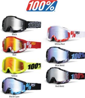 100%   2012 Accuri Goggle w/Mirror Lens Motocross MX Enduro Off Road