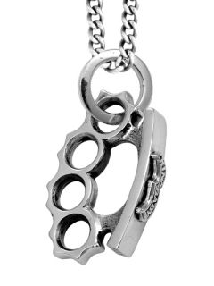 king baby studios brass knuckles pendant necklace 925 time left
