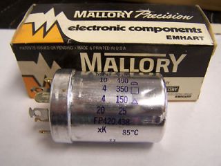 MALLORY CAN CAPACITOR FP420.438 10/4/4/2 UF @ 400/350/150/25V