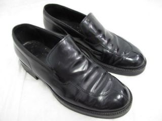 prada shoes black leather low heel loafers sz 38 5