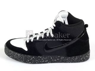 Nike Dunk High LR Black/White Speckle Suede Skateboarding Casual 2012 