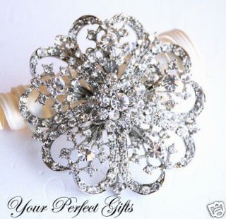rhinestone crystal brooch pin wedding cake decoration time left $