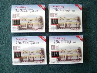   NEW BOXES OF CLEAR ICICLE STYLE LIGHT SETS   15 FT. LONG