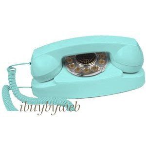 Princess 1950s Vintage Style Retro Telephone Blue Corded Phone 