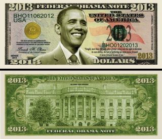 Barack Obama 2013 Dollar Bill 2 $1 00