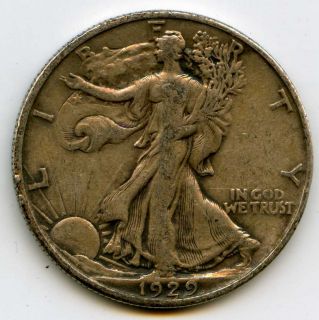 1929 D Nice Walking Liberty Half Dollar 50 Cent