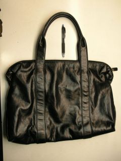 Black Leather J P Tods Shopper Bag Handbag Purse WOW