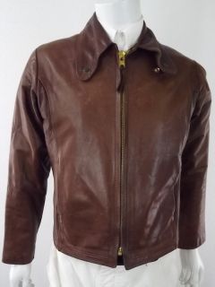    jacket medium brown Barker Dark Horse L 42 full zip vintage bomber